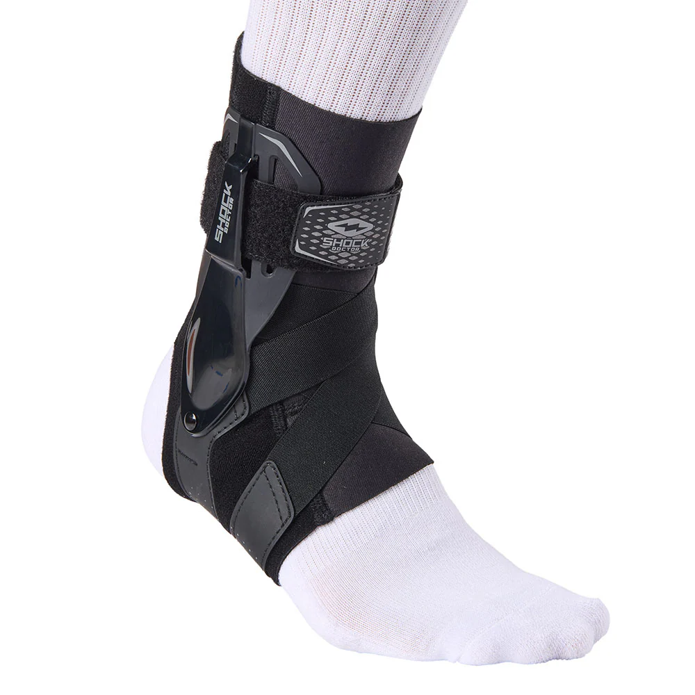 Ankle Brace with Molded Support Guards and Cross Straps