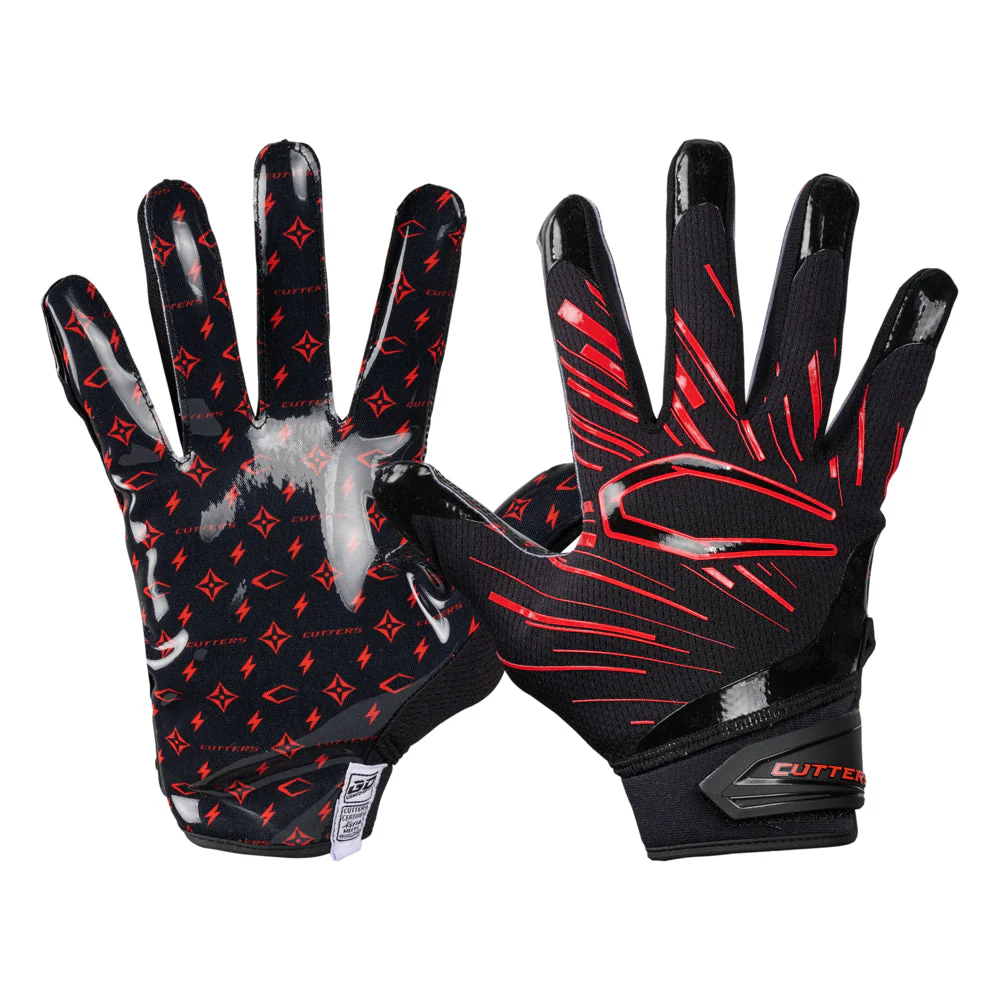 Black/Red Lux Game Day Pro Limited-Edition Receiver Gloves