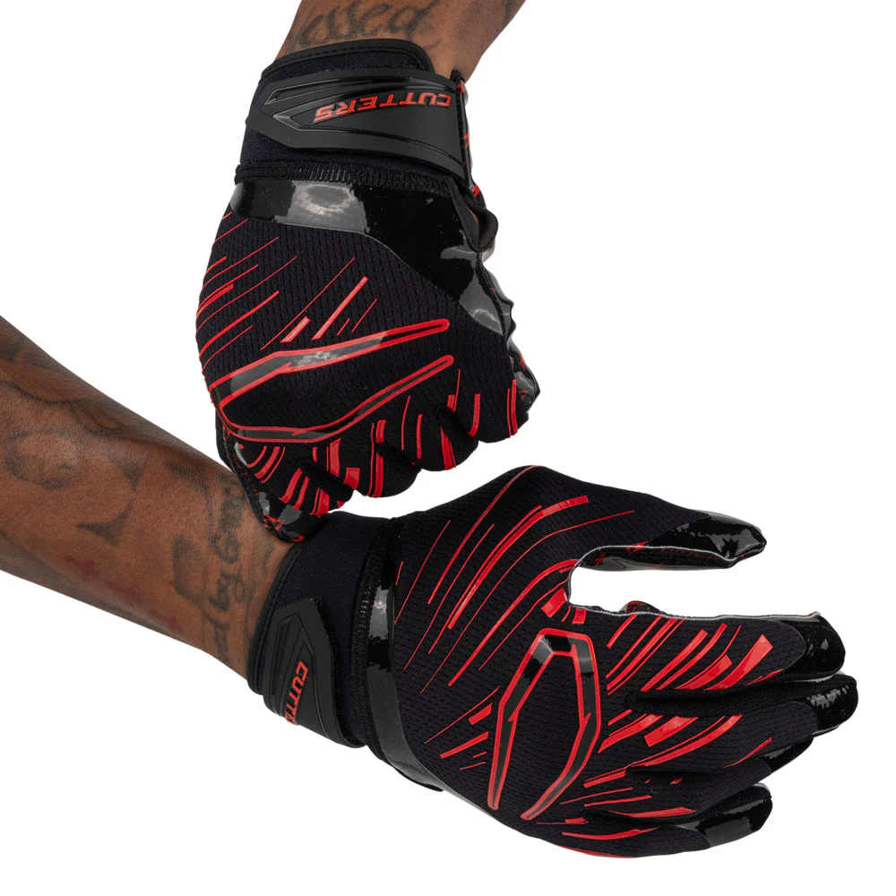 Black/Red Lux Game Day Pro Limited-Edition Receiver Gloves - Image 2