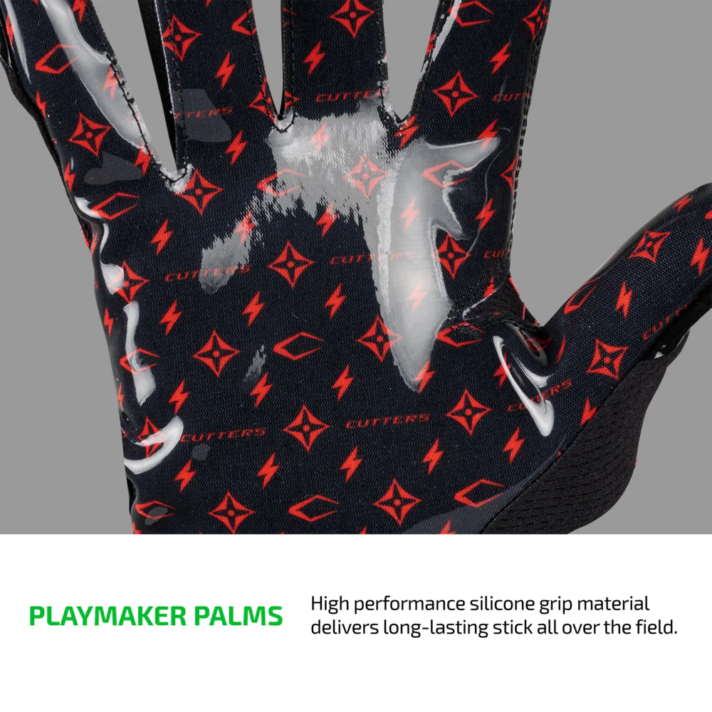Black/Red Lux Game Day Pro Limited-Edition Receiver Gloves - Image 3