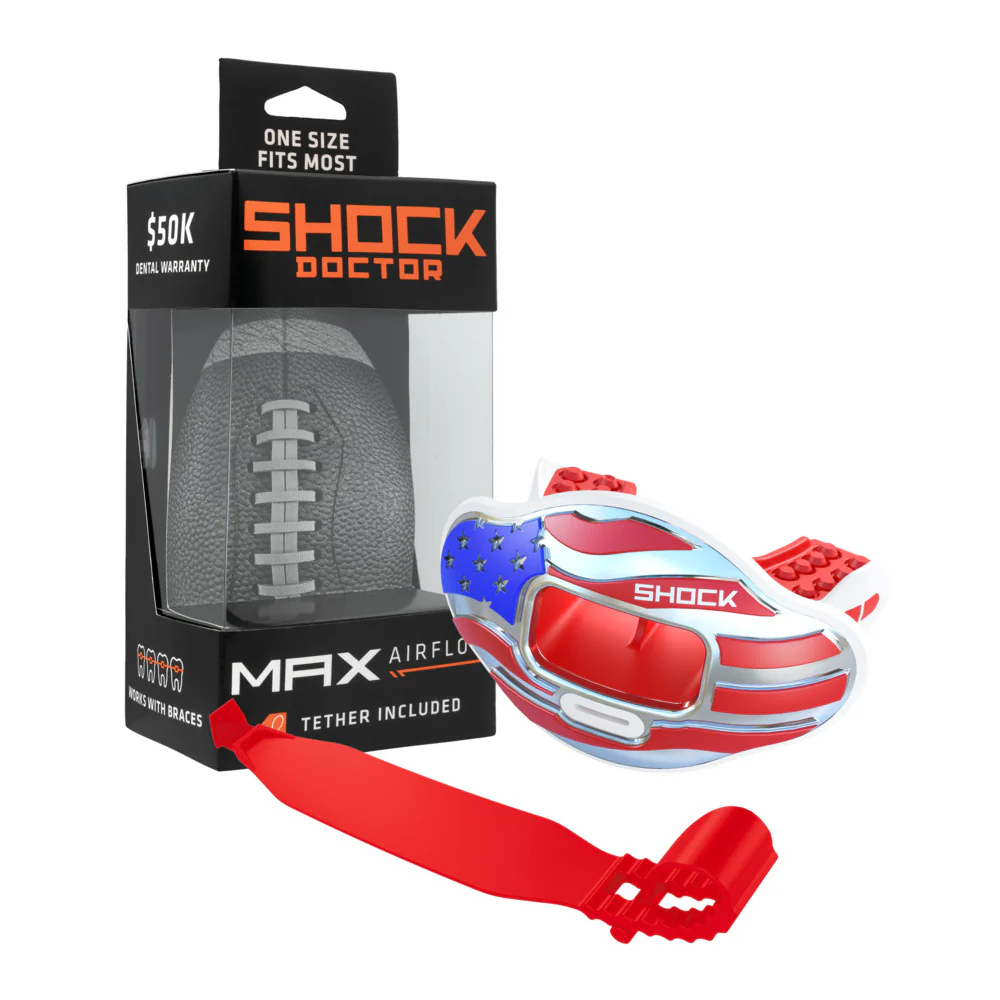 Chrome 3D Stars & Stripes Max AirFlow Football Mouthguard - Image 2