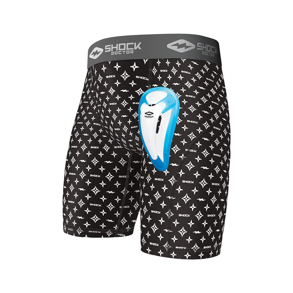 Black/White Lux Core Compression Short with Bio-Flex Cup - Image 3