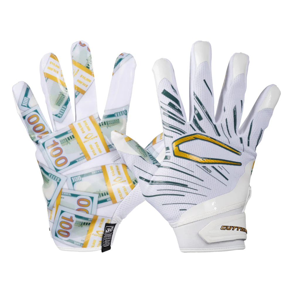 White Money Bands Game Day Pro Limited-Edition Receiver Gloves