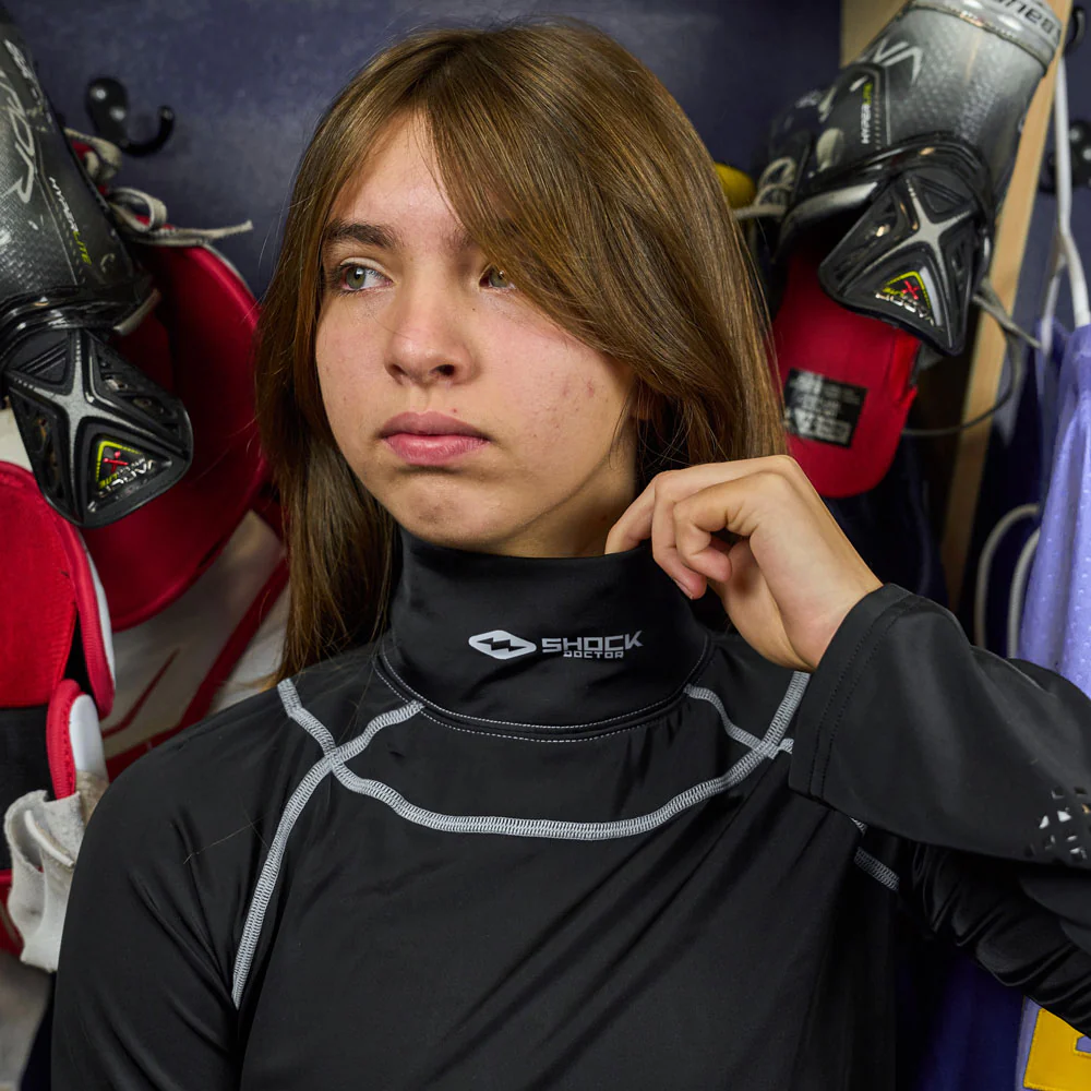 Women's Ultra Compression Hockey Long Sleeve Shirt With Integrated Neck Guard - Image 5