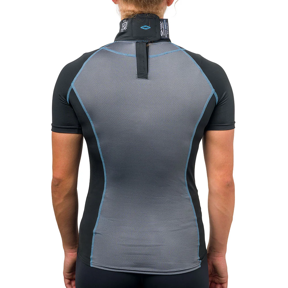 Women's Ultra Compression Hockey Short Sleeve Shirt with Integrated Neck Guard - Image 3
